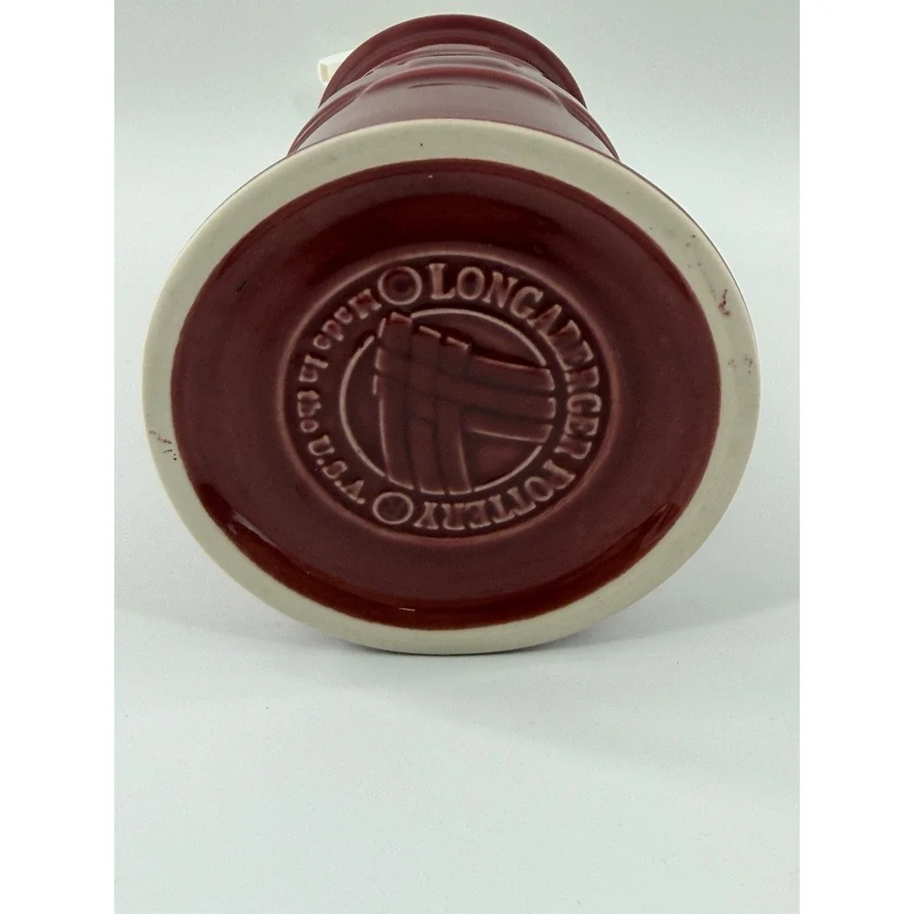 Longaberger Woven Traditions Pottery Soap Lotion Pump Dispenser Red Paprika USA